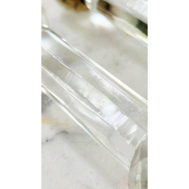 Mid 20th Century Vintage Crystal Knife Rests – Faceted Glass Dining Table Utensil Holders- a Pair For Sale - Image 5 of 11