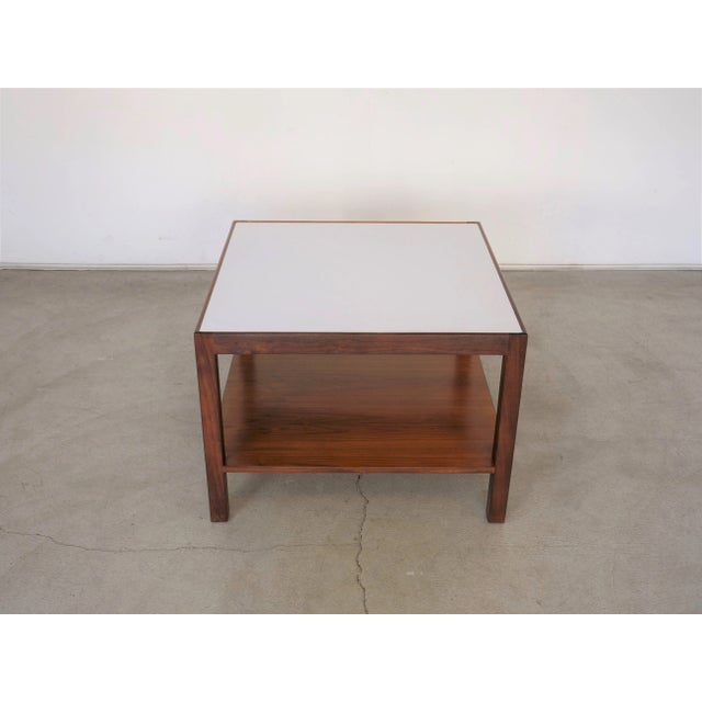 1960s 1960’s Mid-Century Modern Two-Tiered Walnut and White Formica Coffee Table For Sale - Image 5 of 12