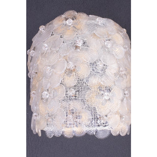 Gold Set of 2 Gold Murano Glass Wall Light Flower by Seguso, 1960 For Sale - Image 8 of 11