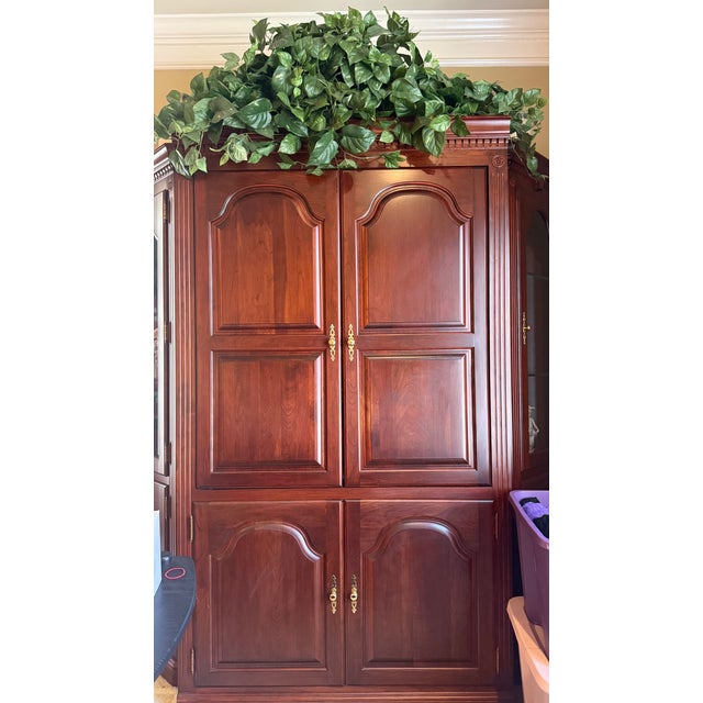 Late 20th Century Traditional Cherry Entertainment Center For Sale In Baltimore - Image 6 of 8