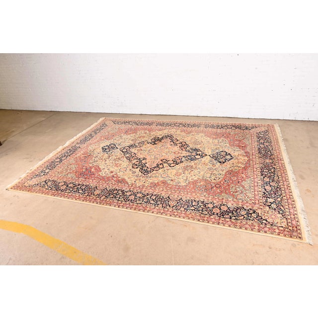 A gorgeous vintage hand-knotted room size Persian Tabriz wool area rug Procured from a $25M West Palm Beach estate...