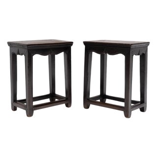 Chinese Pair of Graceful Half Tables, C. 1880 For Sale