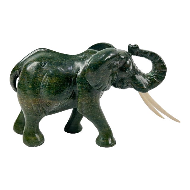 Early 20th Century Shona Stone Verdite Elephant Sculpture MATTER COLLECTION For Sale