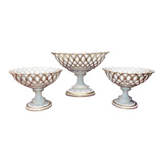 Charles X Old Paris Compotes Set of 3 For Sale