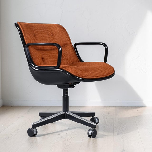 Metal Charles Pollack for Knoll Burnt Orange Executive Chair For Sale - Image 7 of 16