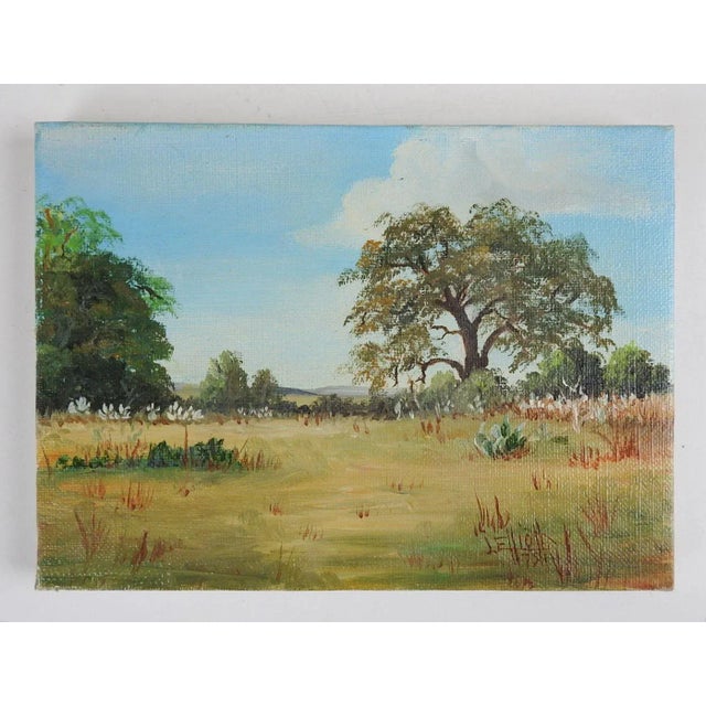 Vintage Oak Tree and Cactus Landscape Painting For Sale - Image 4 of 4