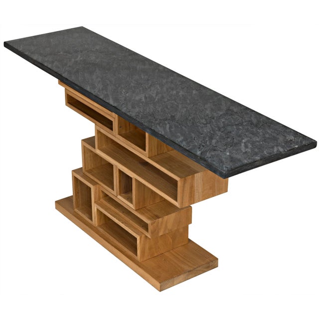 NOIR Balin Console, Dark Walnut and Black Marble For Sale - Image 10 of 12