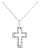 .925 Sterling Silver 1/10 cttw Pave-Set Round-Cut Diamond Open Cross 18" Pendant Necklace (I-J Color, I1-2 Clarity) For Sale