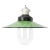Vintage Industrial Green Enamel, Porcelain and Clear Glass Pendant Light For Sale - Image 6 of 6