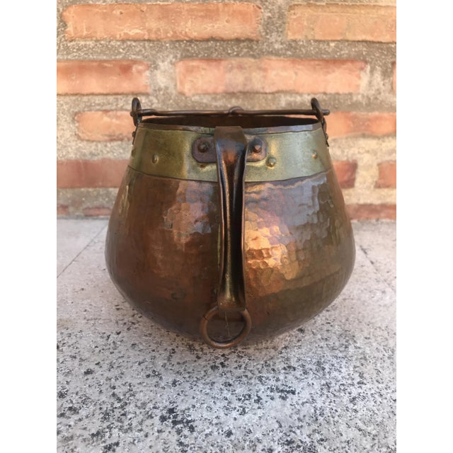 Vintage Spanish Patinated Copper Pot, 1970s For Sale - Image 4 of 9