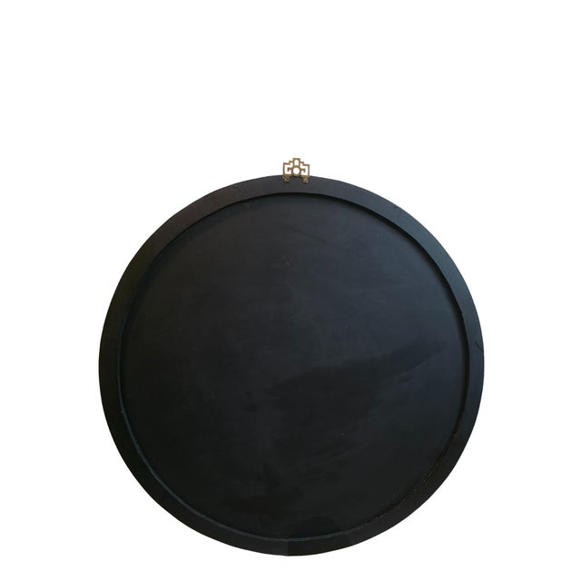 An exceptional work of vintage Chinoiserie wall decor. Spanning a commanding 30 inches in diameter, this round statement...