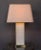 Brass Large French Mid-Century Rectangular Travertine Table Lamp With Brass Base, 1960s For Sale - Image 8 of 12