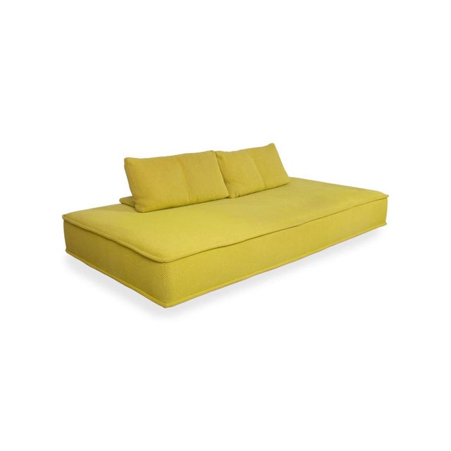 Escapade Fabric Three-Seater Yellow Green Sofa by Roche Bobois For Sale - Image 4 of 11