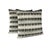 This pillow has black, gray, and white cut velvet in a geometric diamond pattern. The pillow is backed with a solid...