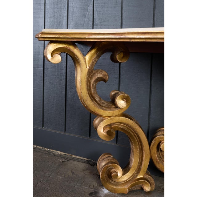 Dennis and Leen Baroque Console French Limestone Top For Sale - Image 12 of 17