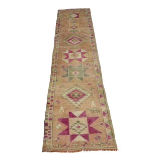 Turkish Hand Knotted Runner For Sale