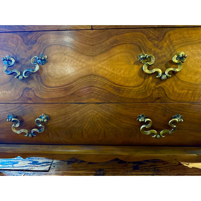 Wood 1990s Serpentine Chest of Drawers by Baker For Sale - Image 7 of 10