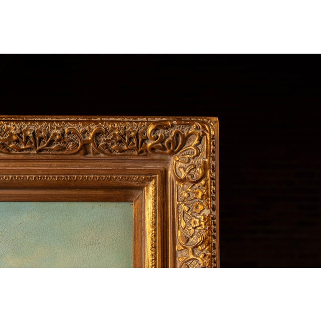 Early 20th Century Ship at Sea | Large Format Framed Oil Painting, Signed For Sale - Image 4 of 7