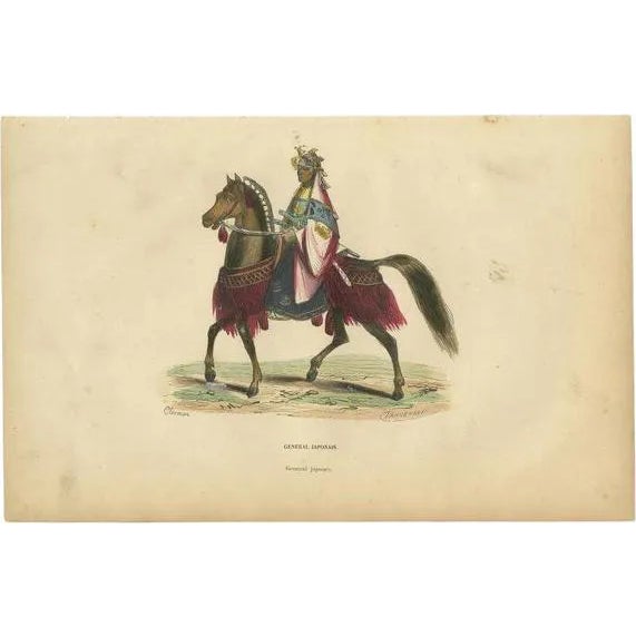 Auguste Wahlen, Japanese General, 1843, Hand-Colored Print For Sale