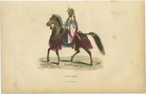 Auguste Wahlen, Japanese General, 1843, Hand-Colored Print