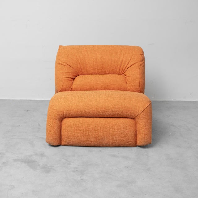 Vintage Orange Fabric Armchair, 1970s For Sale - Image 3 of 12