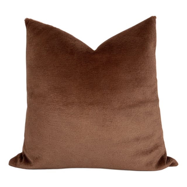 Chestnut Velvet Pillow Cover, 20x20 Pillow For Sale