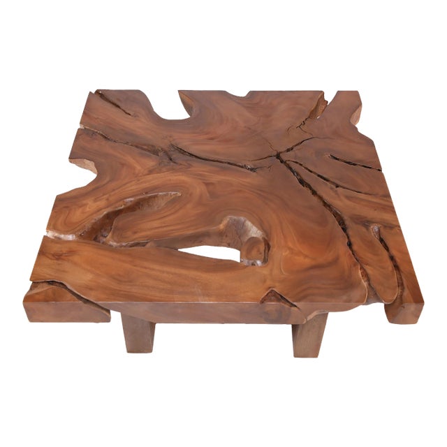 Square Living Edge Coffee Table 42 For Sale