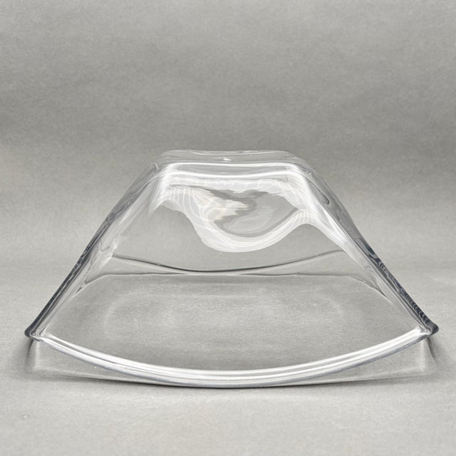 Vintage Simon Pearce Handblown Crystal “Woodbury” Square Bowl For Sale In New York - Image 6 of 8