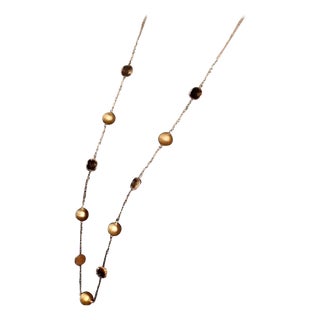 South Sea Gold Pearl Quartz Necklace 14 Karat Gold Certified For Sale