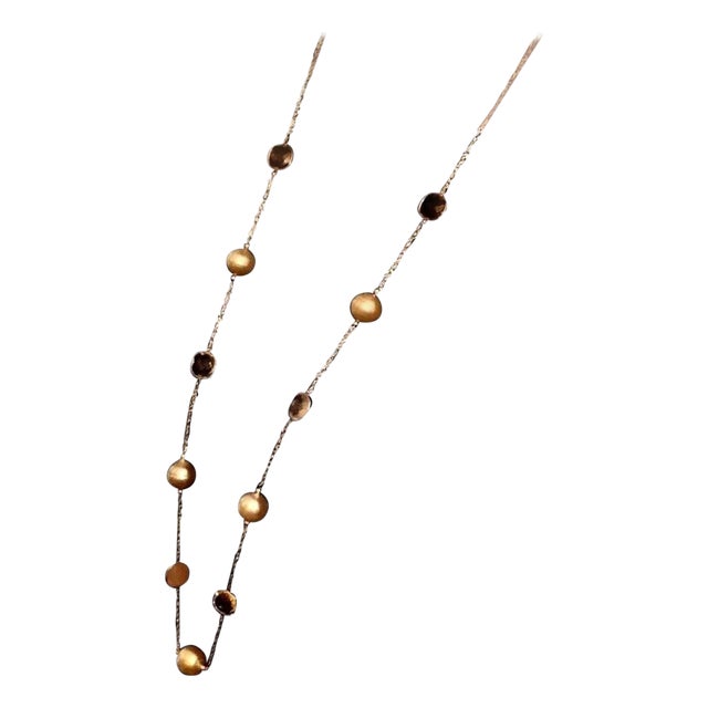 South Sea Gold Pearl Quartz Necklace 14 Karat Gold Certified For Sale