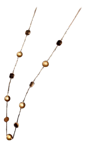 South Sea Gold Pearl Quartz Necklace 14 Karat Gold Certified