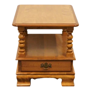 Ethan Allen Solid Hard Rock Maple Colonial Early American Style 20" Accent End Table 10-8654p
