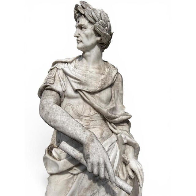 1980s After Nicolas Coustou, Large Sculpture of Julius Caesar, 1980s, Marble For Sale - Image 5 of 7
