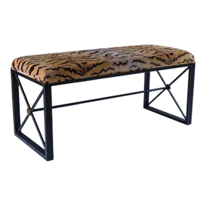 Custom Order for Jerry - Scalamandre Maison by Port 68 Medallion Gold Base with Le Tigre Natural Double Bench
