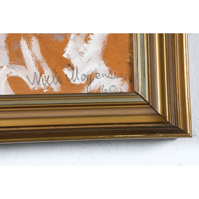 1960s Mid-Century Expressionist Clown Portrait Pastel Painting on Paper, Signed and Framed For Sale - Image 5 of 6