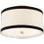 Walker Small Flush Mount in Gild with Cream Linen with Black Linen Trim Designer: kate spade new york Canopy: 8.75" Round...