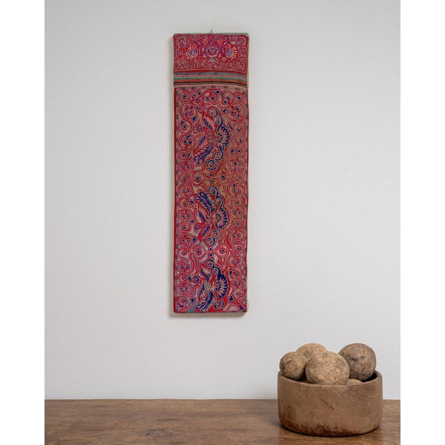 Early 20th Century China Rose Textile Wall Hanging For Sale In Greensboro - Image 6 of 15
