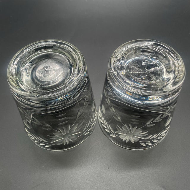 Vintage Federal Glass Floral Etched Barware Service for 8 - 32 Piece For Sale - Image 12 of 12