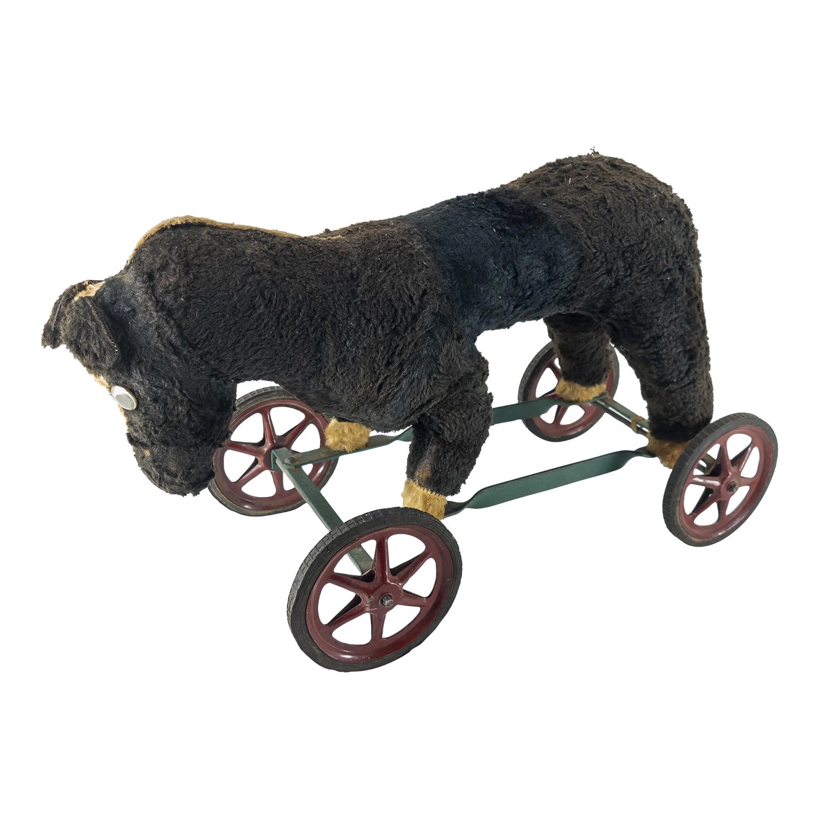 19th Century Large Steiff Style Stuffed Animal Pull Toy Chairish