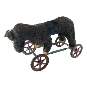 19th Century Large Steiff Style Stuffed Animal Pull Toy