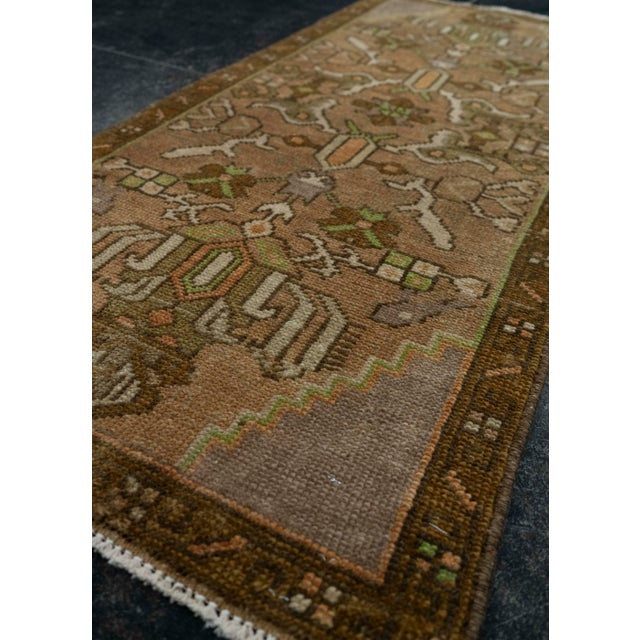 Turkish Turkish Mini Rug Oriental Hand Knotted Vintage Rug 1'7" x 3'6" #20644 For Sale - Image 3 of 8