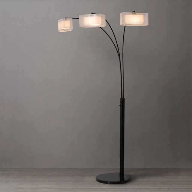 Amarillo 3 Light Arc Floor Lamp - Matte Black For Sale In Los Angeles - Image 6 of 12