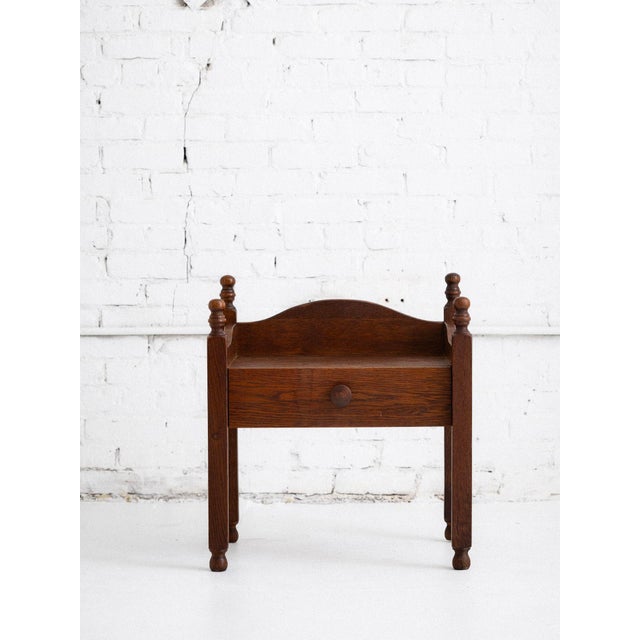 Art Deco French Oak Nightstands, in the Style of Charles Dudouyt, a Pair For Sale - Image 3 of 11