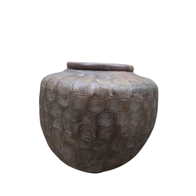 Mid 20th Century Vintage Hand-Carved African Hardwood Storage Vessel For Sale - Image 5 of 7