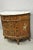 Vintage French Louis XV Style Bombe Demilune Marble Top Floral Painted Commode For Sale - Image 13 of 14