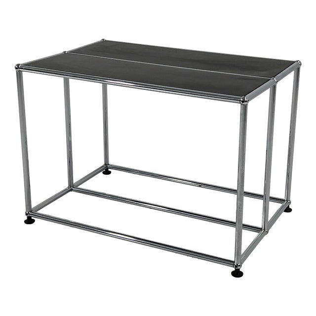 Black Low Console Table by F. Haller & P. Schärer for USM Haller, 1980s For Sale