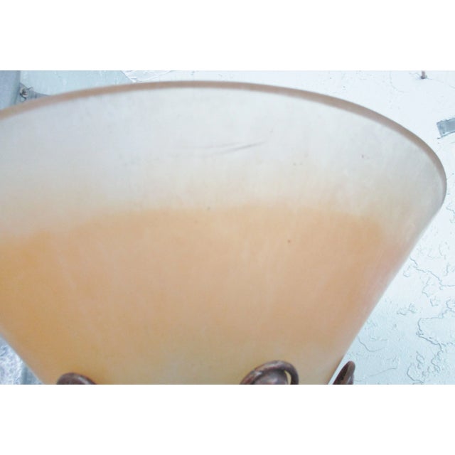 Vintage 1950s Industrial Steampunk Bronze Tripod Spotlight Floor Lamp With Lucite Shade For Sale - Image 10 of 12