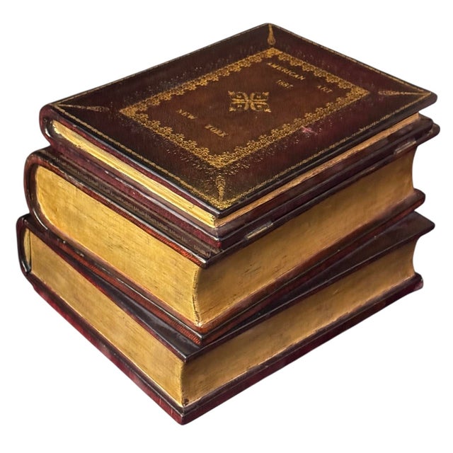 1990s Maitland - Smith Attributed Stacked Book Box For Sale - Image 10 of 15