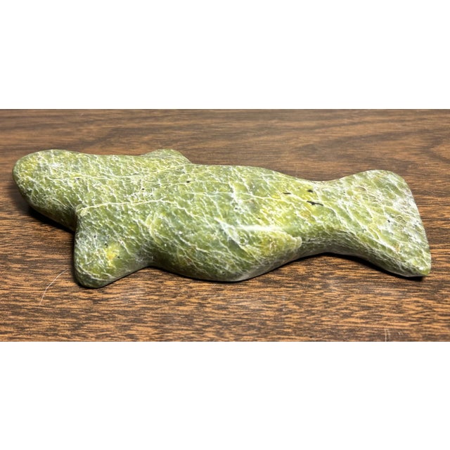 Late 20th Century Vintage Canadian Inuit Serpentine Stone Whale Carving (20th Century) For Sale - Image 5 of 10