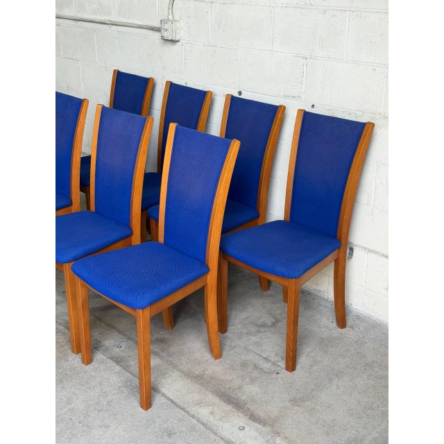 Mid 20th Century Set of 8 Danish Modern Skovby Teak Dining Chairs in Blue Upholstery For Sale In Los Angeles - Image 6 of 10